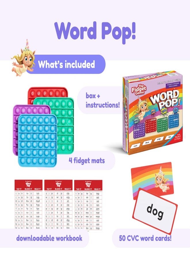 The Fidget Game Ultimate Reading Bundle - Flashcards and Pop Fidget Toys for Kids Pre-K to Third Grade - Learning Activities and Games for High-Frequency Dolch Sight Words - Includes Mats and Dice - Image 2